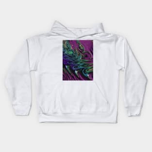 Purple Rainbow Swirls Fractal Texture Kids Hoodie